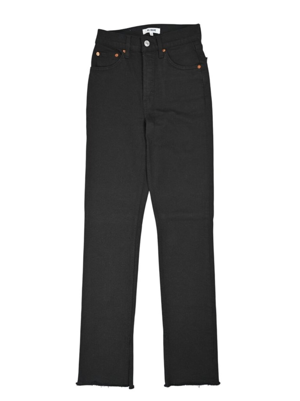 RE/DONE Originals 70's High Rise Skinny Boot Cut Jeans in Black